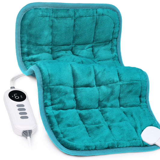 Sable Heating Pad, Weighted Heating Pad with Massaging Vibrations, Massage Heating Pad for Back Cramps Shoulder Pain Relief, 6 Heat Settings & 4 Massage Modes, Gifts for Christmas, 24” x 12”