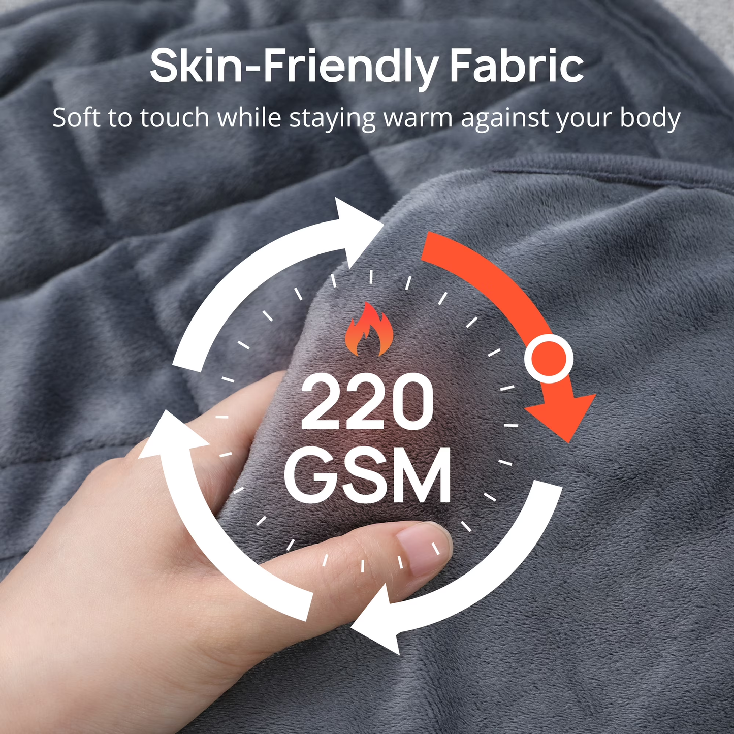 Sable Heating Pad, Weighted Heating Pad for Neck and Shoulders Pain Relief, Electric Heating Pad for Cramps with 4 Heat Settings, 2 Hours Auto-Off, Machine Washable, Gray