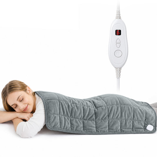 Weighted Heating Pad 17" x 33", XXXL Electric Heating Pad with 5 lb Weight, 6 Heat Settings, 2H Auto-Off, Washable
