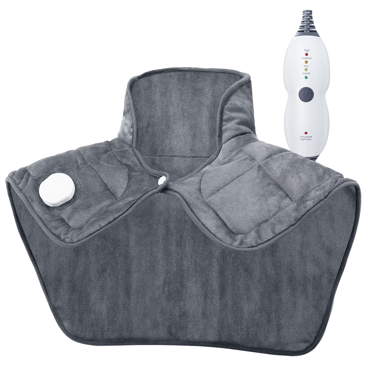 Weighted Heating Pad for Neck and Shoulders, 22" x 19" Electric Heating Pad with 4 Heat Levels, BPA-Free Glass Beads, 2H Auto Shut-Off, Machine Washable Heating Pad for Knee & Back Pain Relief