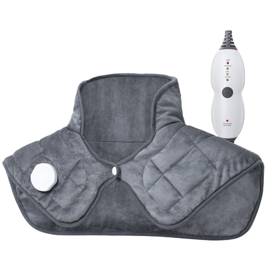 Sable Heating Pad, Weighted Heating Pad for Neck and Shoulders Pain Relief, Electric Heating Pad for Cramps with 4 Heat Settings, 2 Hours Auto-Off, Machine Washable, Gray