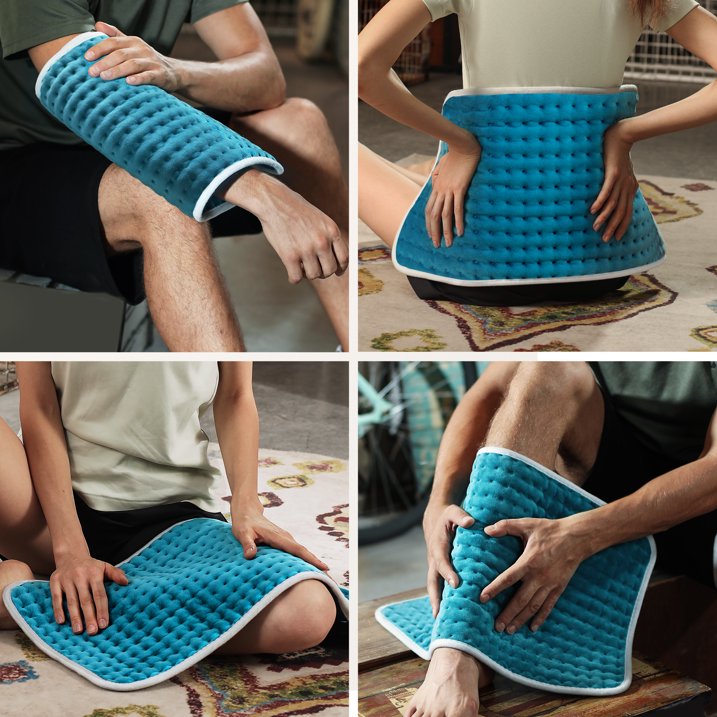 Electric Heated Pad 12 x 24'' Fast Heating Pad for Back Shoulder Arm Leg Relief 6 Temperature Levels 2hrs Auto Shut-Off, Machine Washable, Moist Dry Heat Options
