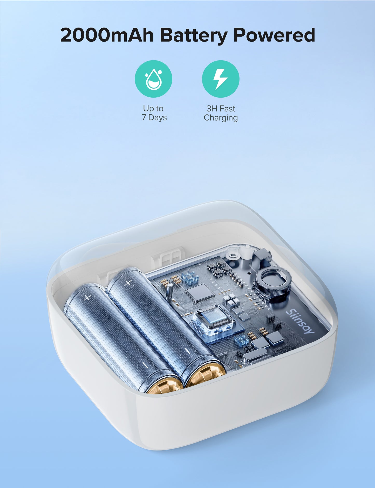 Ultrasonic Retainer Cleaner, Rechargeable Retainer Cleaner Machine, 50kHz Ultrasonic Cleaner for Night Guards, Mouth Guards, Dentures, Braces, Aligner, 170ML, 2 Modes