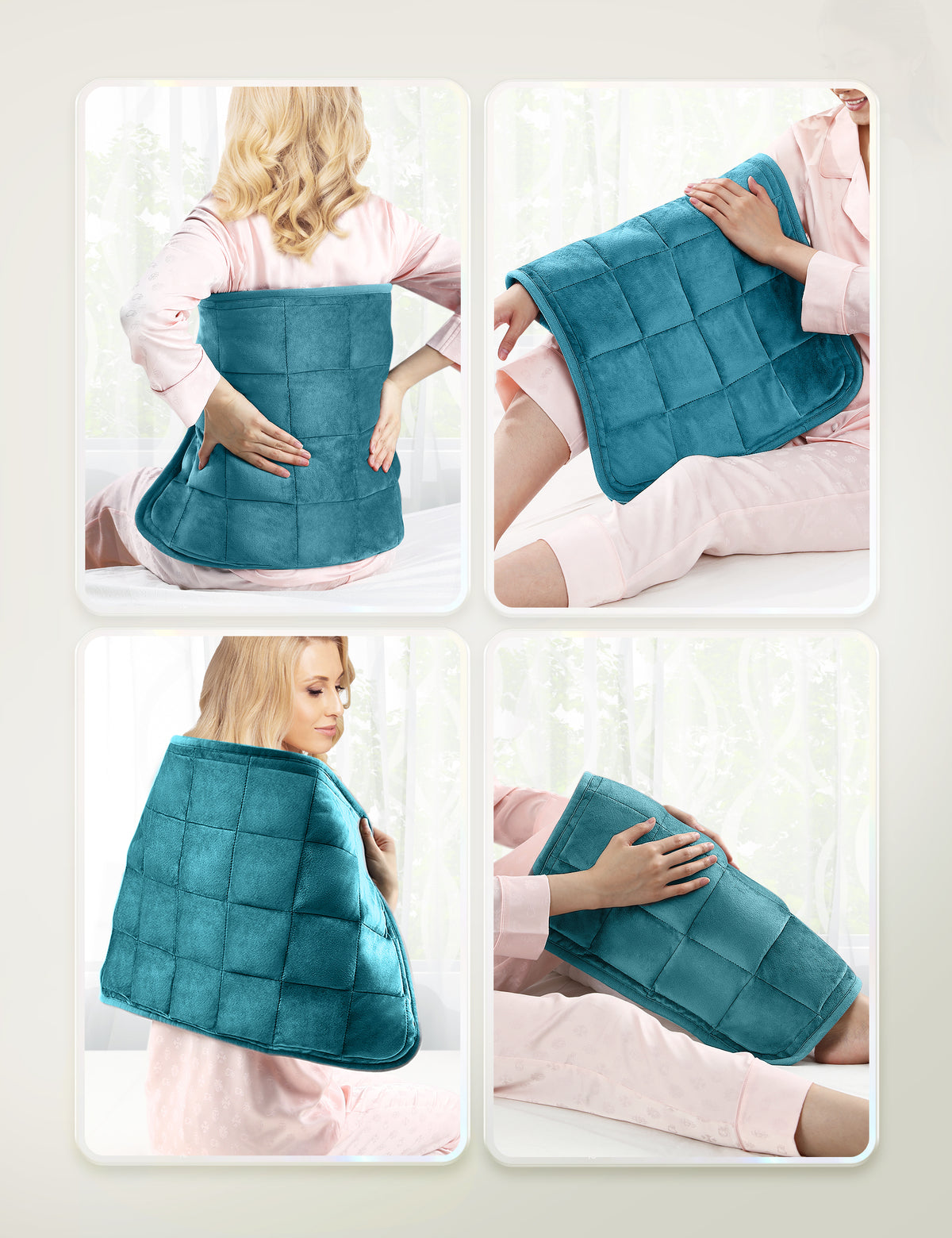 Weighted Heating Pad for Back & Period Cramps, 33"×17" Heat Pad, Extra Large Electric Heating Pad with 6 Heat Settings, 2H Auto Shut Off, Washable