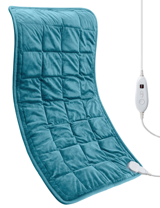 Weighted Heating Pad for Back & Period Cramps, 33"×17" Heat Pad, Extra Large Electric Heating Pad with 6 Heat Settings, 2H Auto Shut Off, Washable