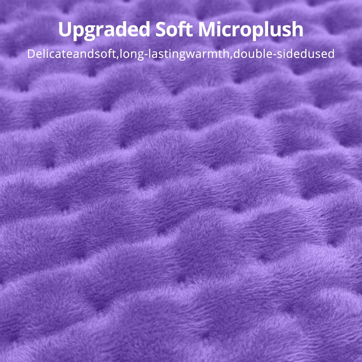 Large Electric Heating Pad 17" x 33" for Back, Neck and Shoulder Relief, Soft Flannel Heated Pad with Moist & Dry Heat, 6 Heat Settings, 120-Min Auto Shut-Off, Machine Washable,  Purple