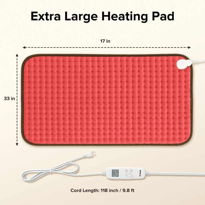 Sable Heating Pad, XXX-Large for Fast Relief with 6 Temperature Settings, 33" X 17", FSA Eligible, Auto Off, Moist & Dry Heat Therapy for Neck Back Shoulder Relief and Cramps