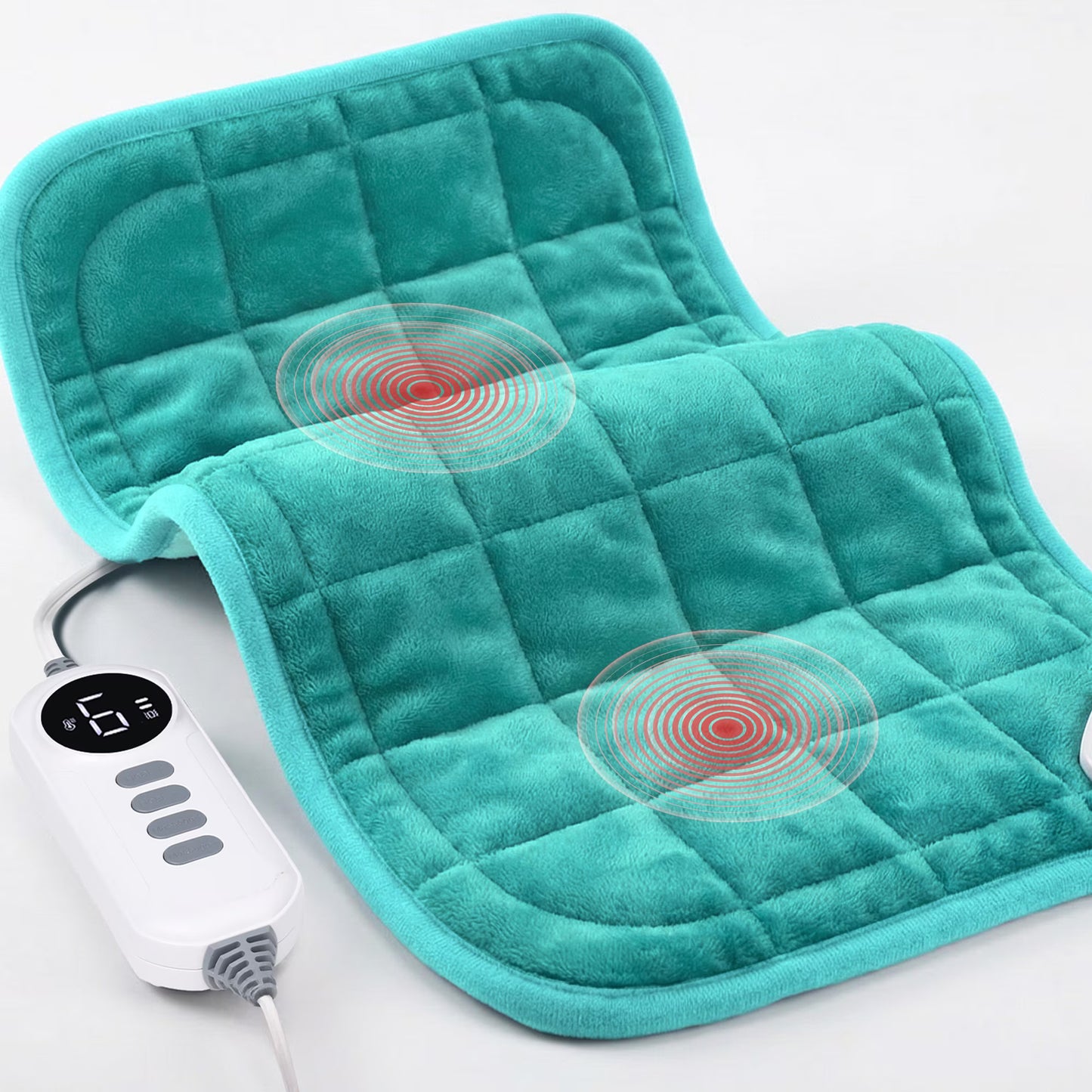Sable Heating Pad, Weighted Heating Pad with Massaging Vibrations, Massage Heating Pad for Back Cramps Shoulder Pain Relief, 6 Heat Settings & 4 Massage Modes, Gifts for Christmas, 24” x 12”