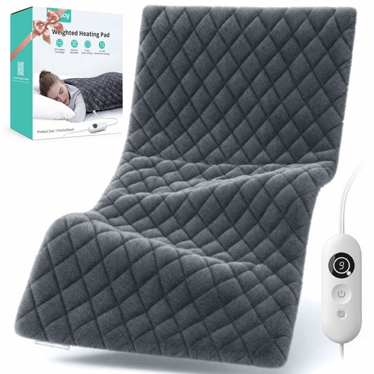 Sable Weighted Heating Pad 17''x 33" XXXL Electric Heating Pad for Back Fatigue Relief, 5LBS with 6 Heat Settings 2H Auto-Off Heat Pad for Shoulder Arms Legs Cramps Washable