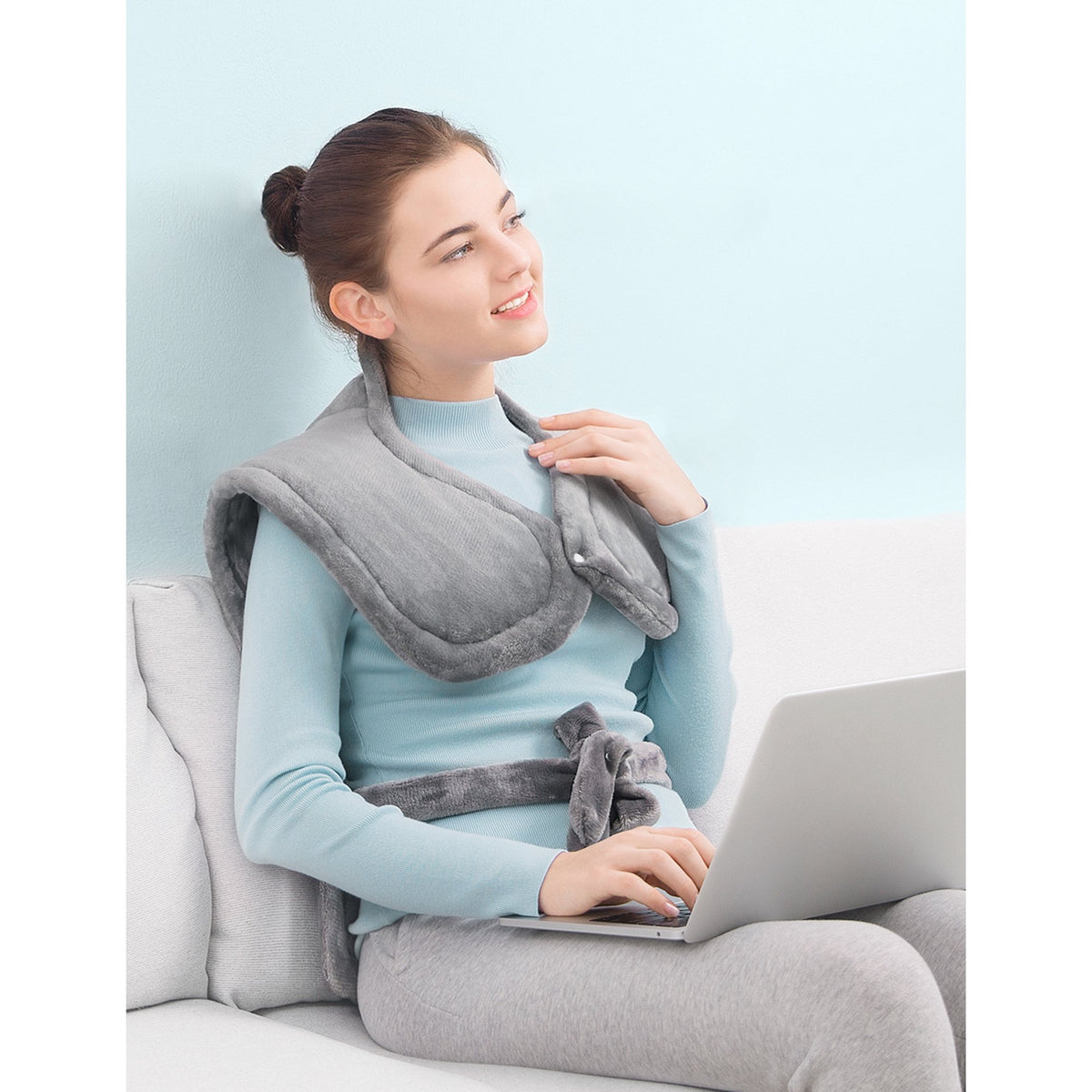 Sable Heating Pads for Neck and Shoulders, 32" x 25" XXXL Electric Heated Pad for Back Pain Relief Fast Heat Pad with 2 Hour Auto Off, 6 Temperature Levels, Weighted-Edge, Machine Washable