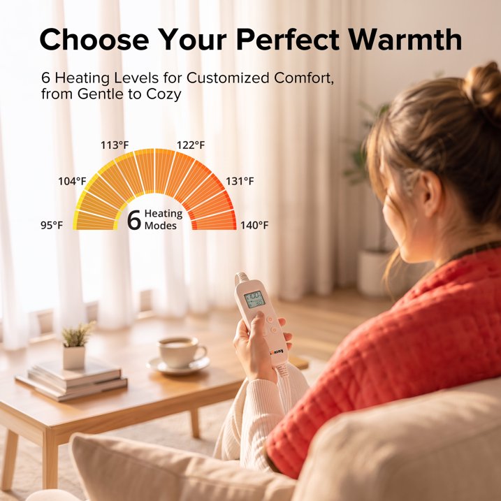 Sable Heating Pad, XXX-Large for Fast Relief with 6 Temperature Settings, 33" X 17", FSA Eligible, Auto Off, Moist & Dry Heat Therapy for Neck Back Shoulder Relief and Cramps