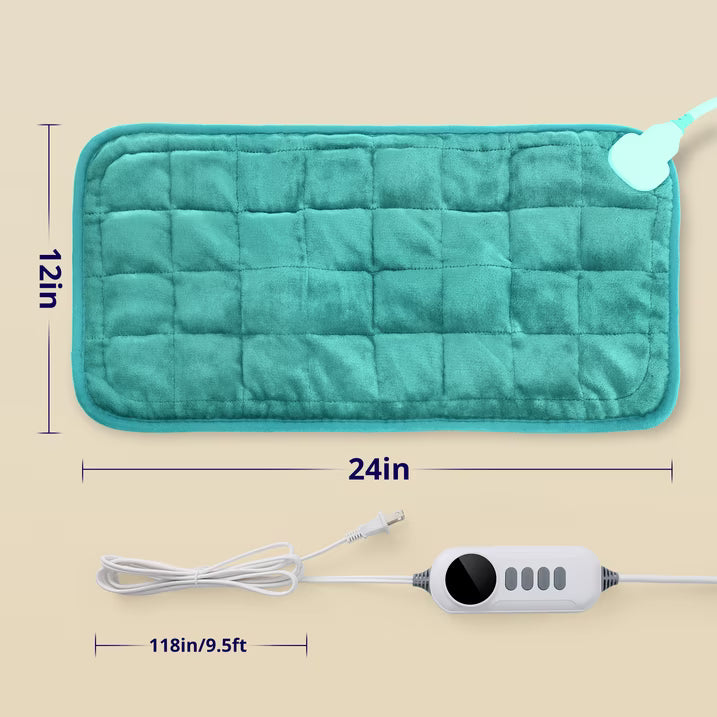 Sable Heating Pad, Weighted Heating Pad with Massaging Vibrations, Massage Heating Pad for Back Cramps Shoulder Pain Relief, 6 Heat Settings & 4 Massage Modes, Gifts for Christmas, 24” x 12”
